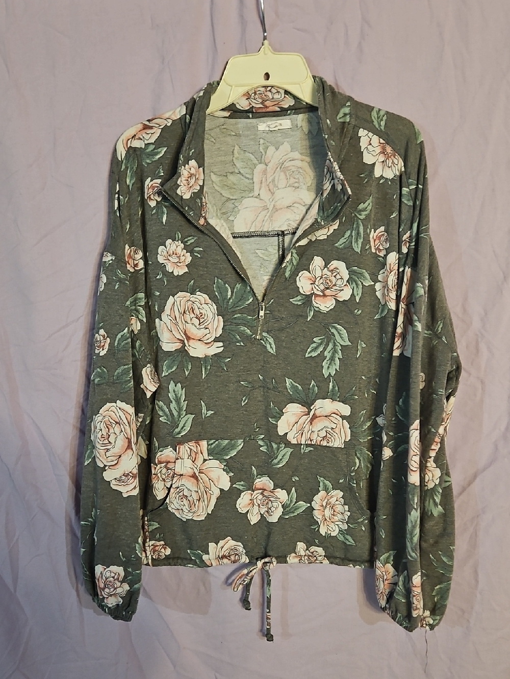 Maurices Rose Pattern Quartet Zip Sweatshirt